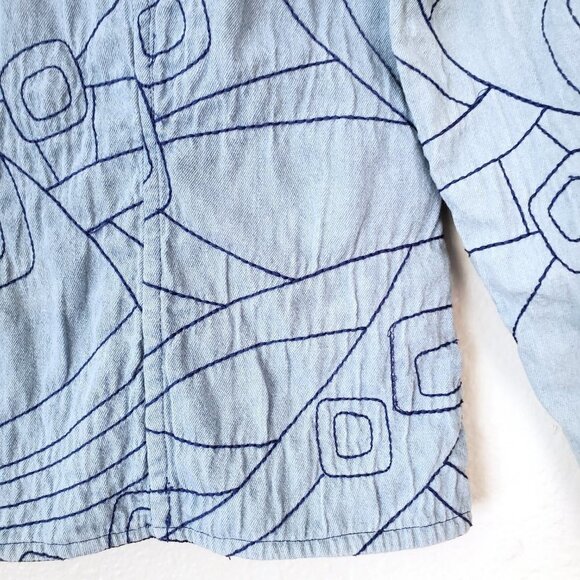 Quilted Barn Jacket, Shacket Reversible Bomber Jacket, Front Patch Pockets - Picture 12 of 14